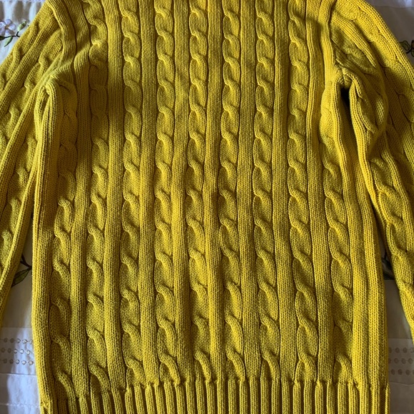 Ralph Lauren Polo Yellow Cable Knit Sweater - Picture 6 of 6